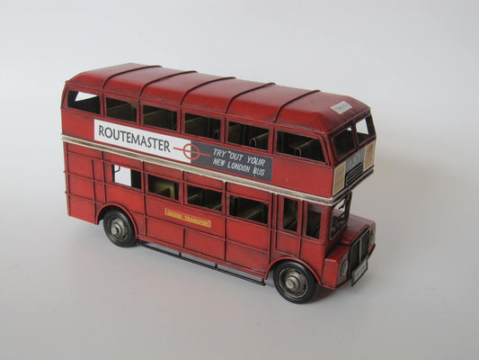 Large Vintage Red London Bus – Collectible Metal Ornament