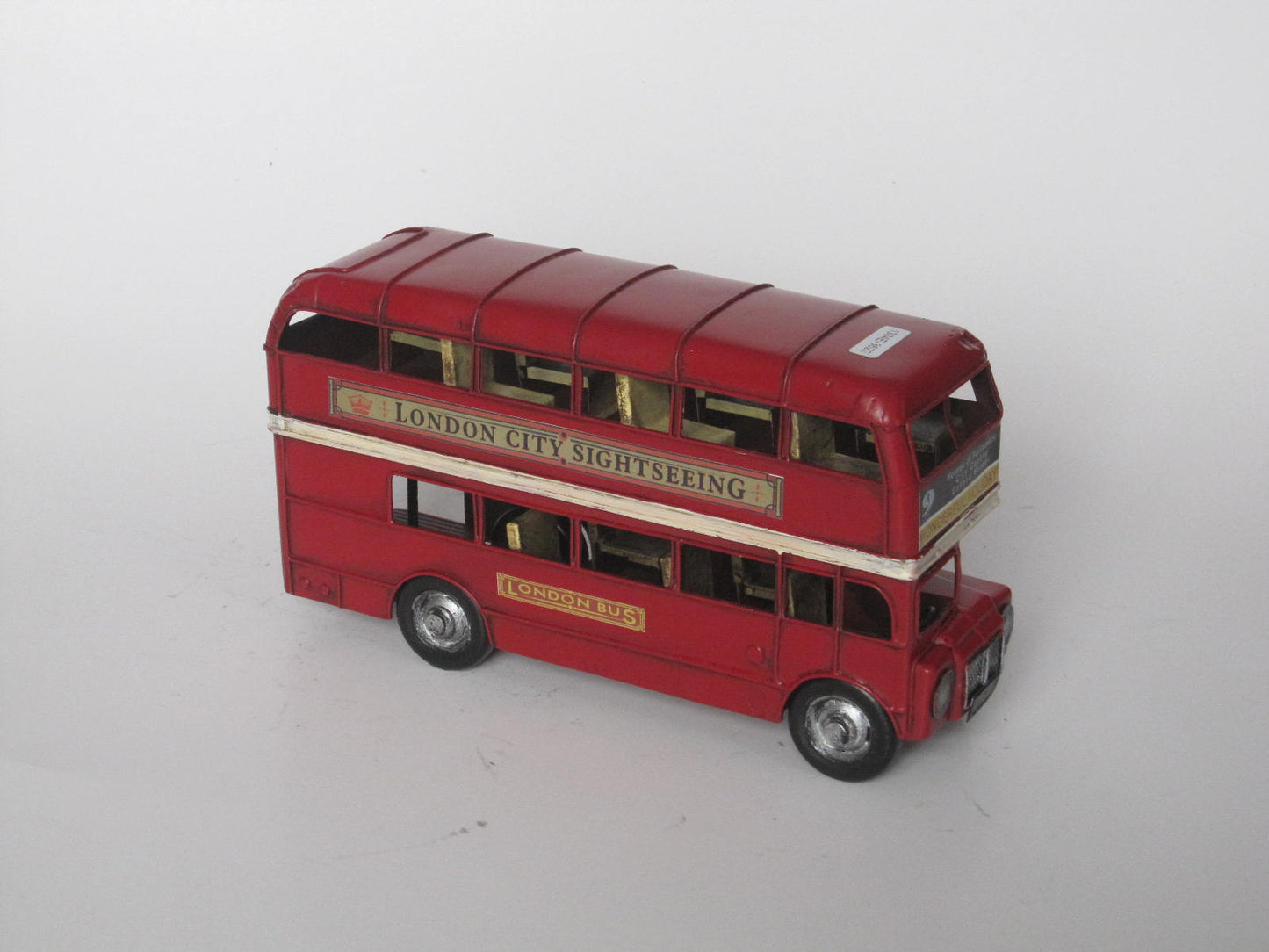 Vintage Red London Bus – Metal Double Decker Ornament