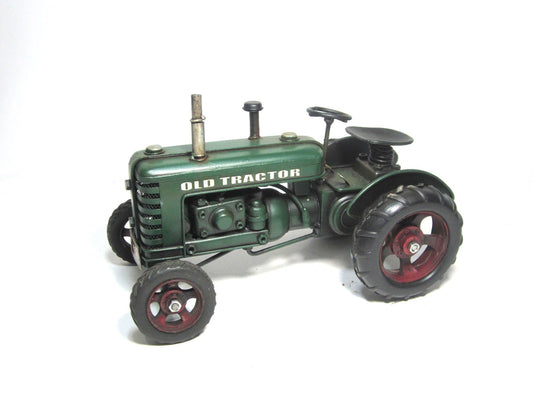 Handmade Vintage Green Metal Tractor – Rustic Farmhouse Decor