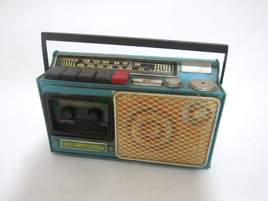Handmade Vintage Metal Radio Cassette – Retro Boombox Decor