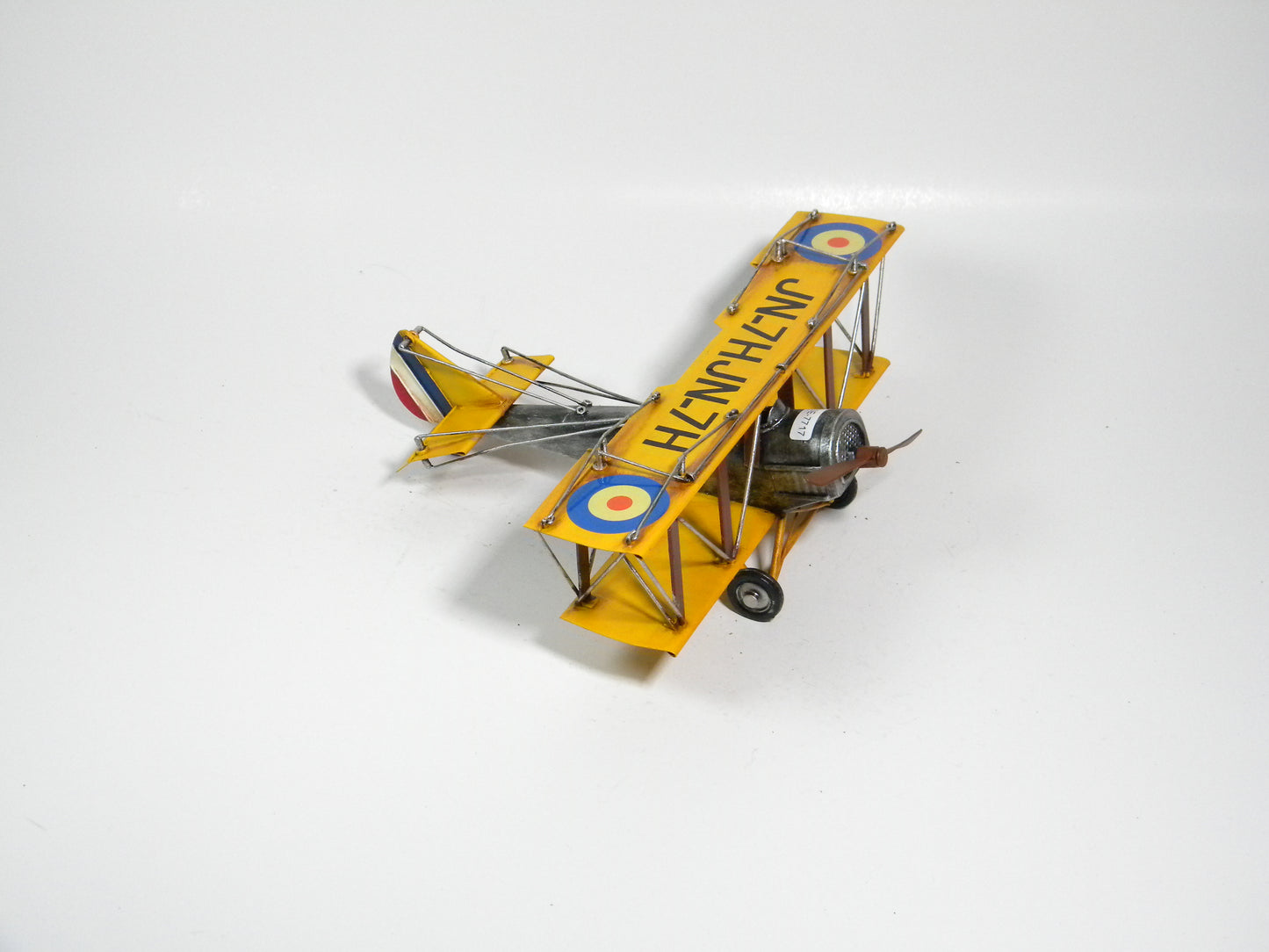 Golden Eagle Fighter Plane – Vintage Yellow Metal Aircraft