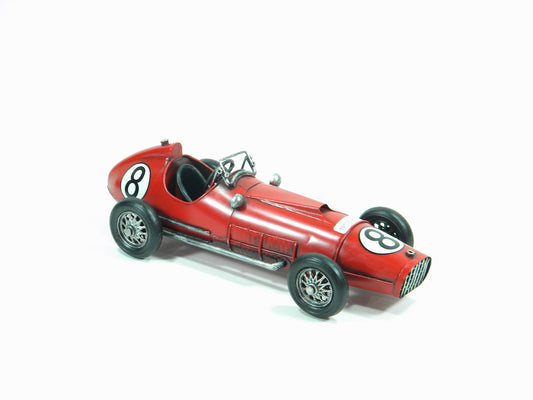 Vintage Red Racer – Handcrafted Metal Car Model