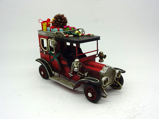 Red Vintage Metal Classic Car for Christmas Decoration