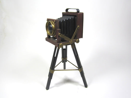 Handmade Vintage Metal Camera with Tripod – Photographer Decor