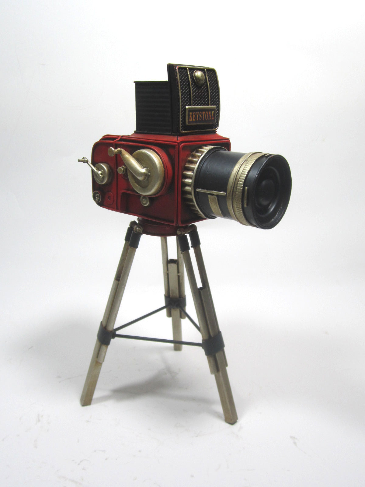 Vintage Film Projector with Tripod – Handcrafted Metal Movie Decor