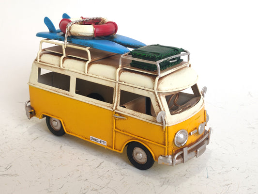 Vintage Metal Classic Kombi Van in Yellow