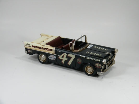 Vintage Black Convertible Drag Car – “The Double Doozer” Handmade Metal Racer