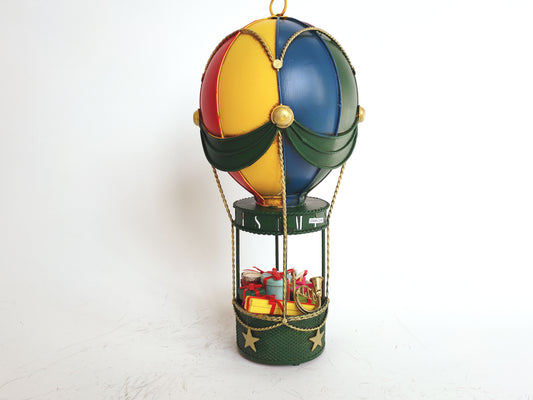 Blue Vintage Metal Hot Air Balloon for Christmas Decoration