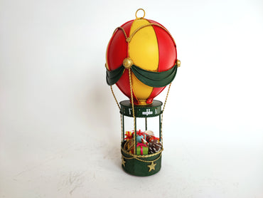 Red Vintage Metal Hot Air Balloon for Christmas Decoration