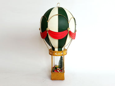 Green Vintage Metal Hot Air Balloon for Christmas Decoration