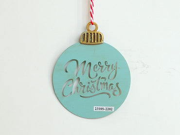 Vintage Metal Bauble Christmas Tree Ornament Blue