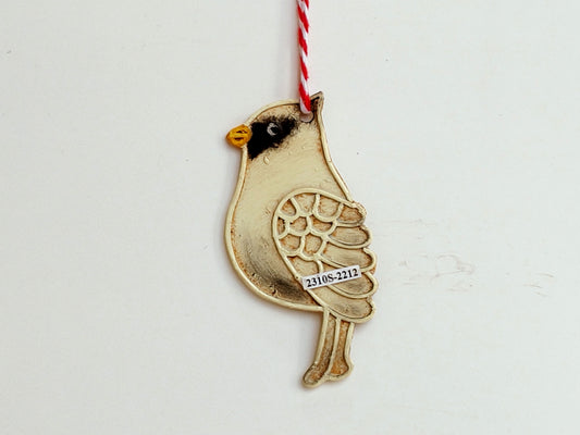 White Vintage Metal Bird Christmas Tree Ornament