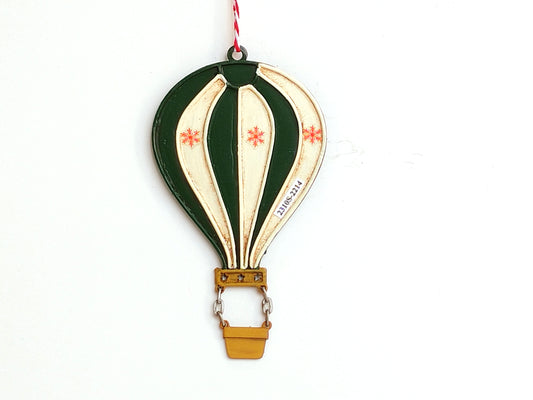 White Vintage Metal Hot Air Balloon Ornament for Christmas Tree