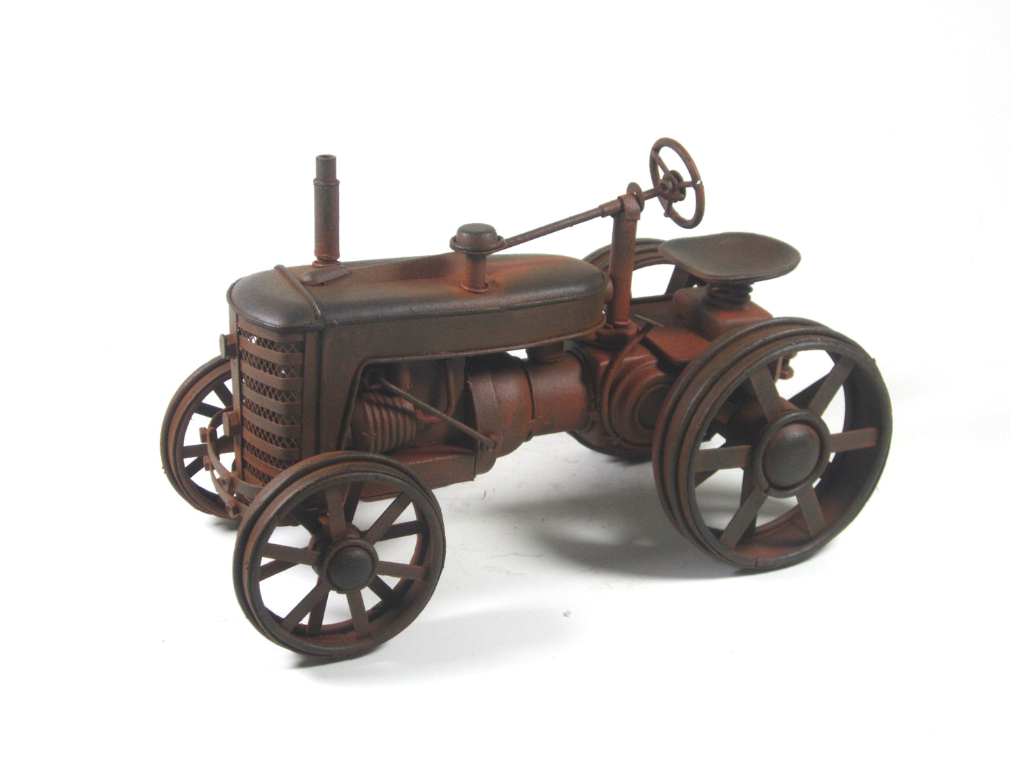 Vintage Rust-Style Tractor – Handcrafted Metal Farm Model