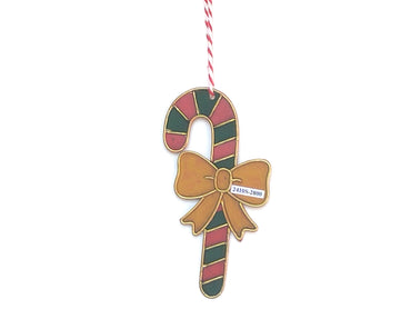 Green Vintage Metal Candy Cane Christmas Tree Ornament