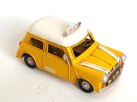 Buy Vintage Yellow Metal Mini Cooper Taxi Edition