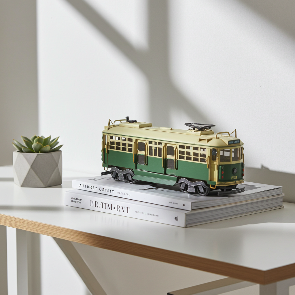 Vintage metal Melbourne Tram Green