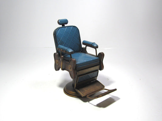 Handmade Vintage Metal Barber Chair – Blue Hairdresser Decor
