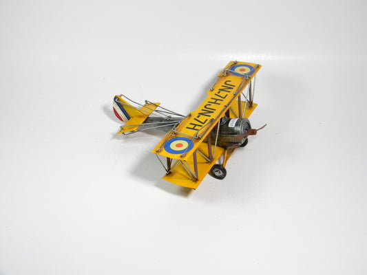 Golden Eagle Fighter Plane – Vintage Yellow Metal Aircraft
