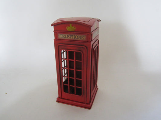 London Telephone Booth Coin Bank – Vintage Metal Piggy Bank