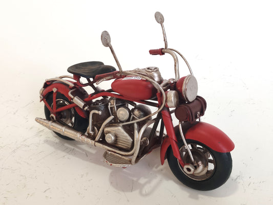 Vintage Metal Motorcycle Red & Teal