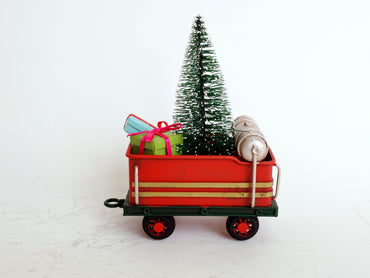 Handmade Miniature Red Vintage Train – Metal Christmas Ornament