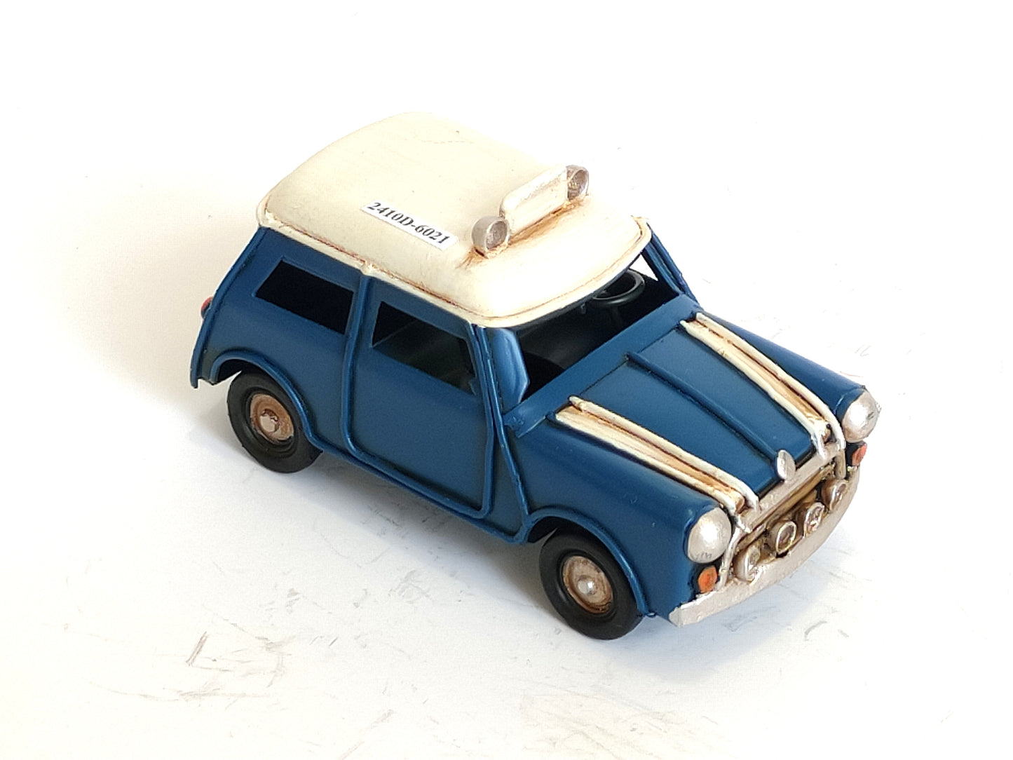 Classic Vintage Mini Cooper Metal Taxi Edition - Yellow & Blue