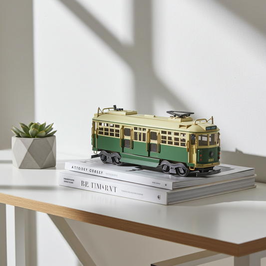 Vintage metal Melbourne Tram Green