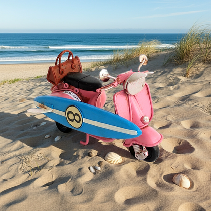 Vintage Beach Scooter Pink & Green